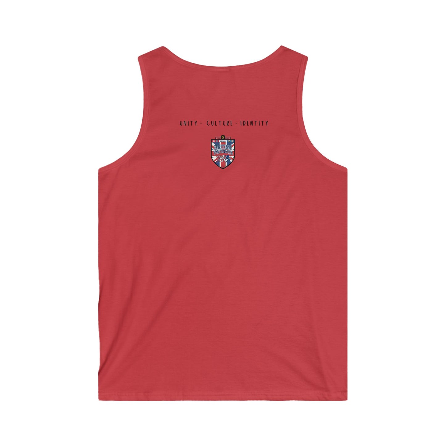 Men's Tank Top — 'Unity • Culture • Identity' Small Union Jack Crest