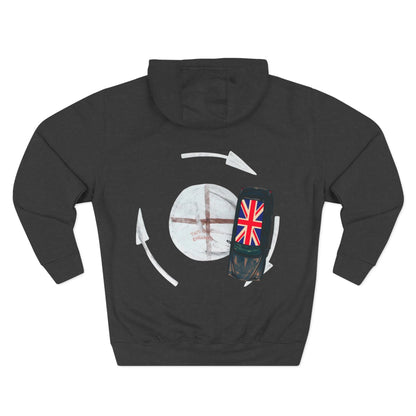 Union Jack Classic Car Hoodie — Retro British Auto Graphic Fleece Hoodie