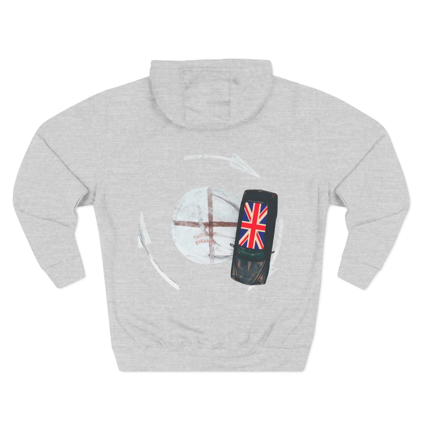 Union Jack Classic Car Hoodie — Retro British Auto Graphic Fleece Hoodie