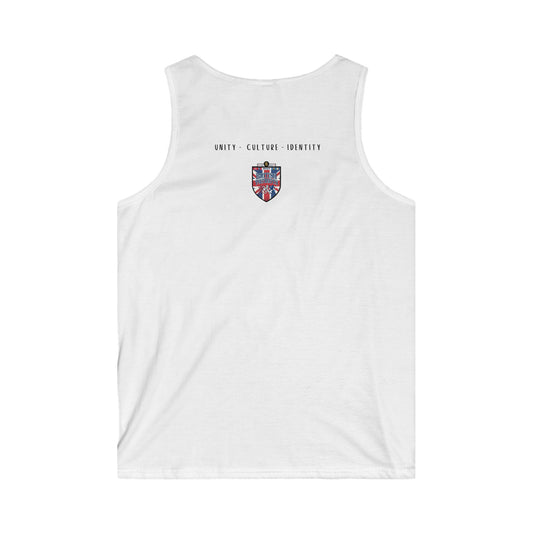 Men's Tank Top — 'Unity • Culture • Identity' Small Union Jack Crest