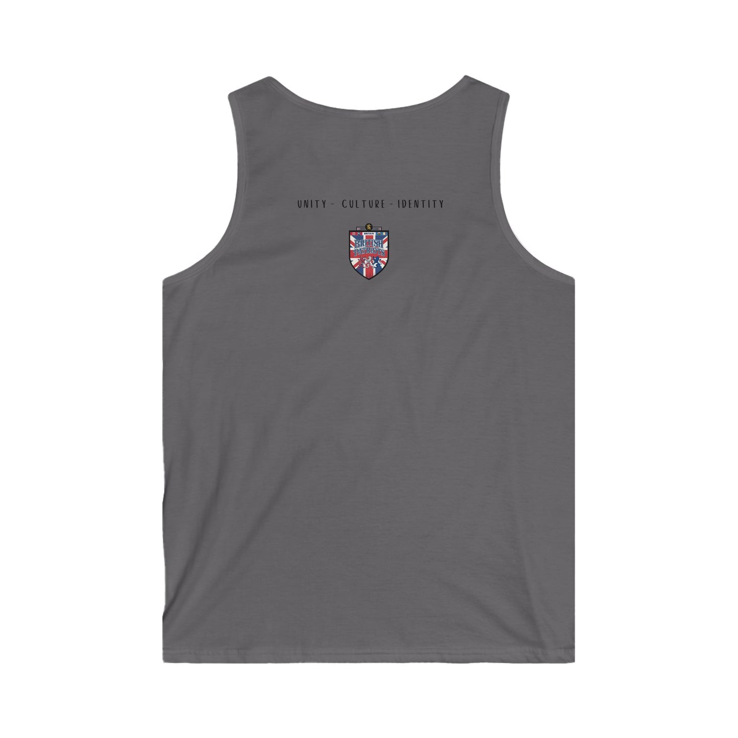 Men's Tank Top — 'Unity • Culture • Identity' Small Union Jack Crest