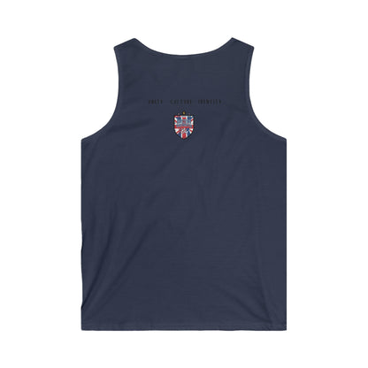 Men's Tank Top — 'Unity • Culture • Identity' Small Union Jack Crest